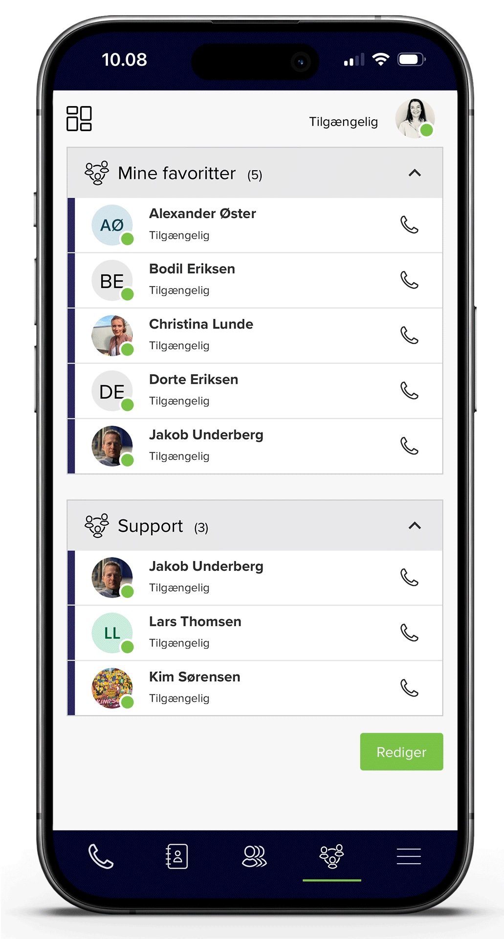 telefon omstilling på mobilen